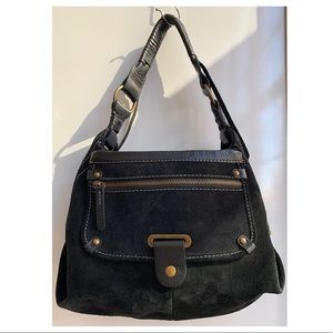 ECCO Black Suede & Leather Purse